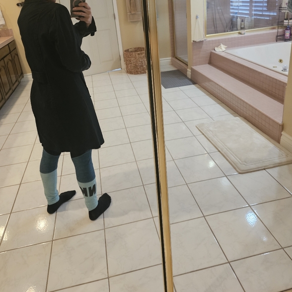 OBT Womens Large Black Old Navy Trench Coat - Picture 6 of 13